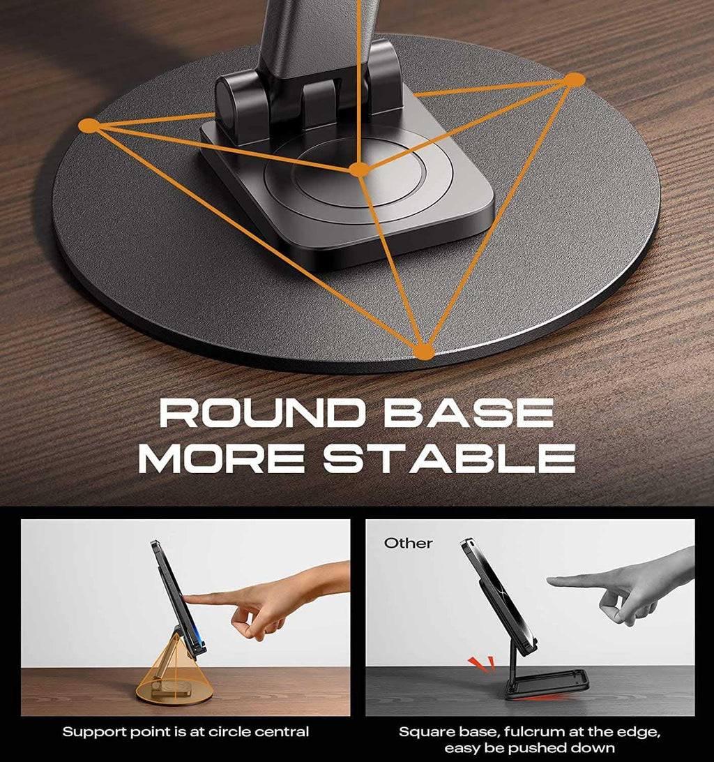 Adjustable Mobile Phone Stand | 360° Rotation with Foldable Design for All Smartphones