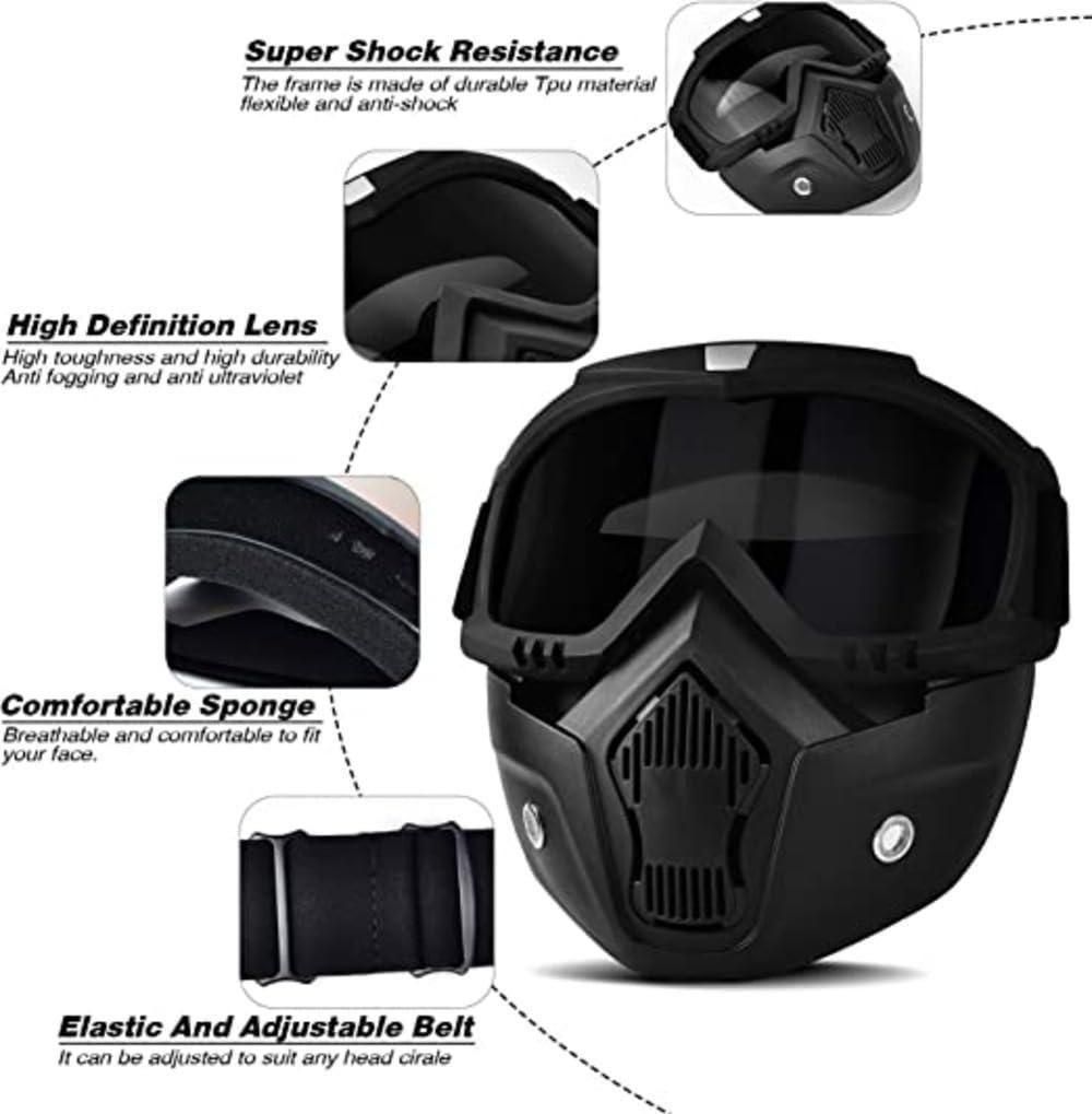 UV Protective Goggle Mask | Anti-Scratch Face & Eye Shield with Adjustable Strap