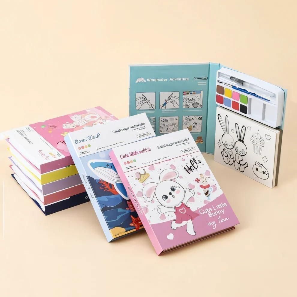 Water Painting Book for Kids | Magic Coloring Activity with Watercolors & Brush